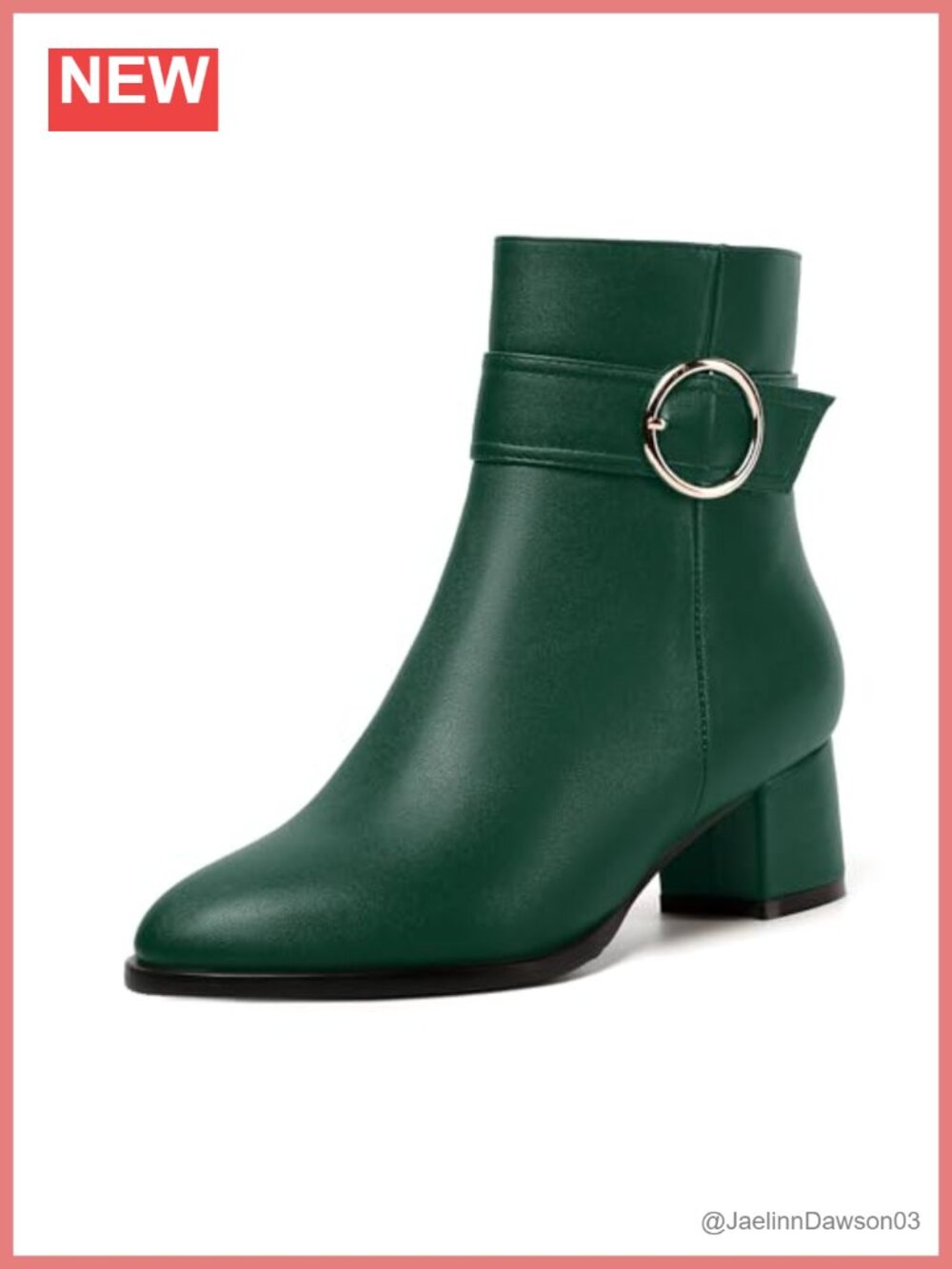 Womens Matte Zip Round Toe Chunky Low Heel Ankle Boots 2 inch